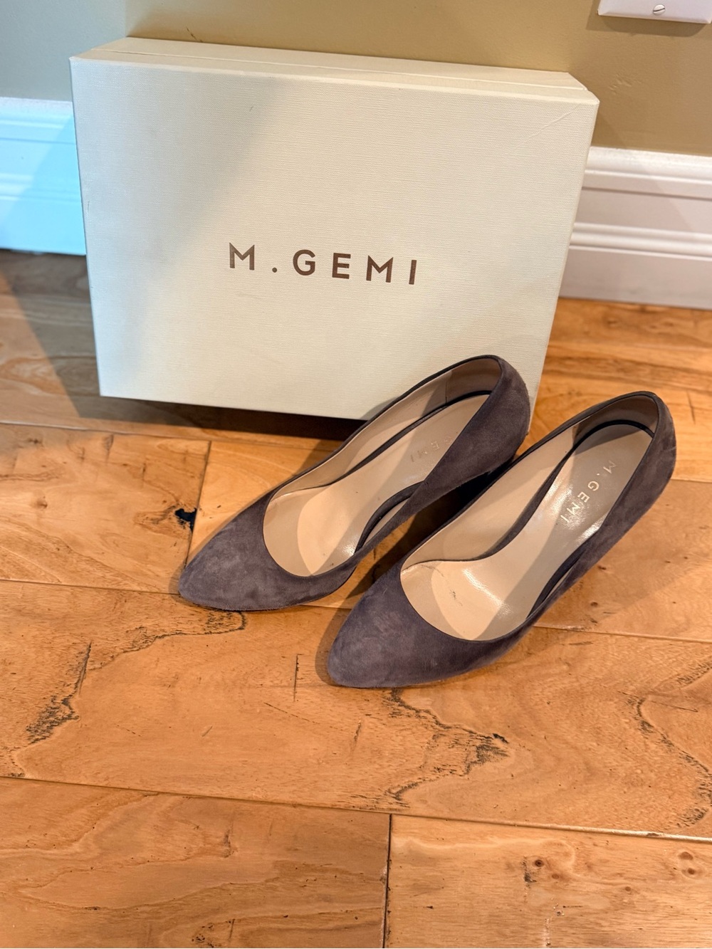 M. Gemi Women's Charcoal Suede Pointed-Toe Pumps